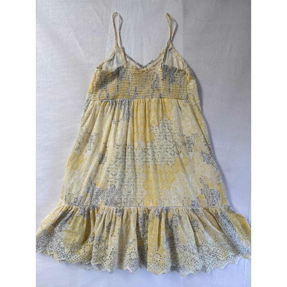 Women’s Rachel Zoe Yellow & Grey Cotton Embroidered Summer Dress Sz S - Picture 4 of 4